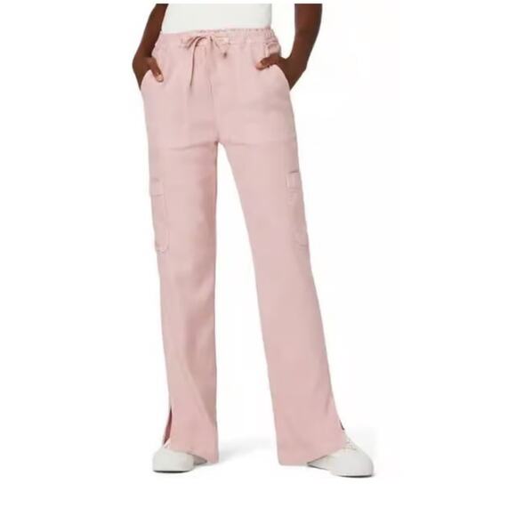 Hudson Pants Drawstring high waist straight leg cargo pink size 33 - Picture 1 of 7